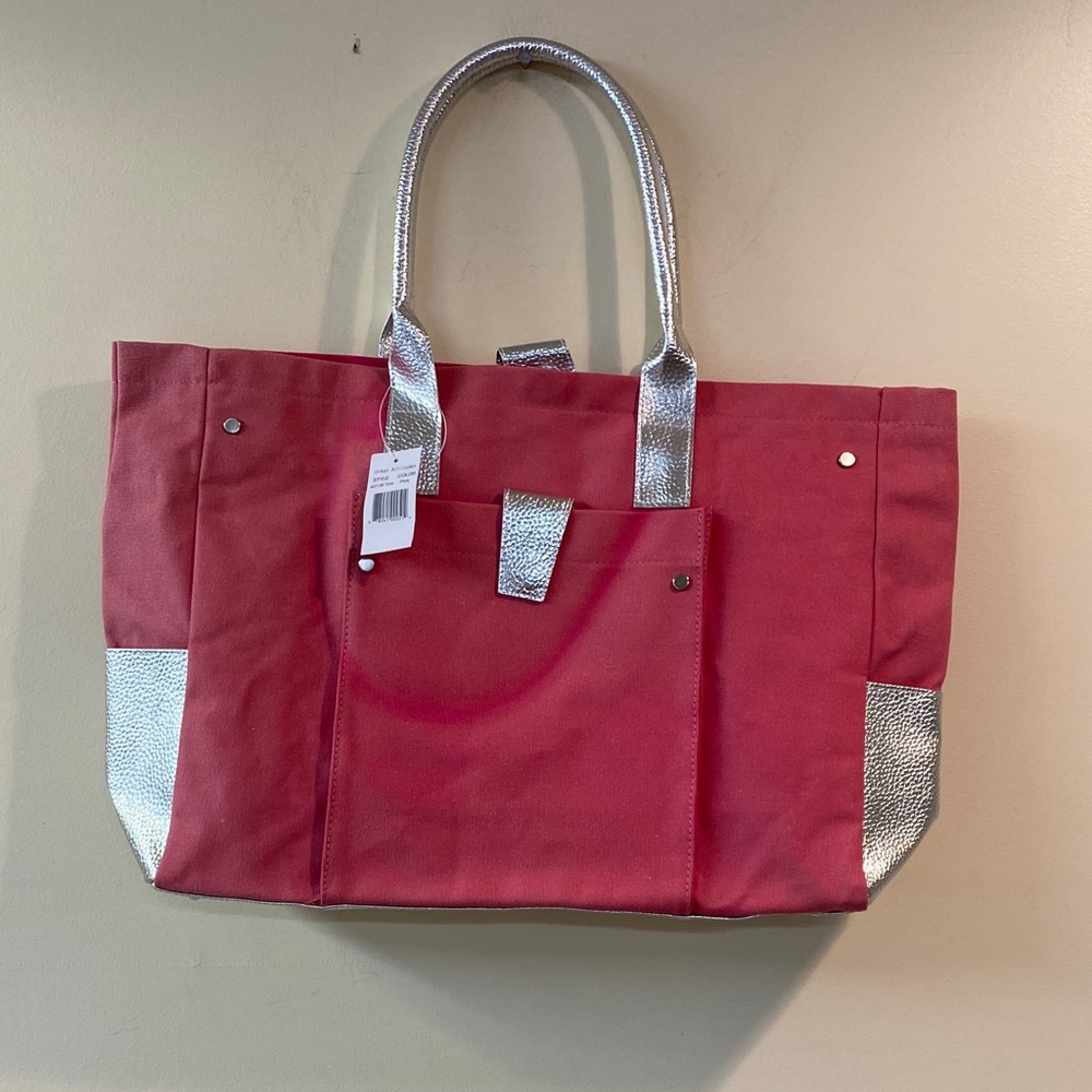 Urban Attitudes Elegant Pink Tote Bag with Silver Accents